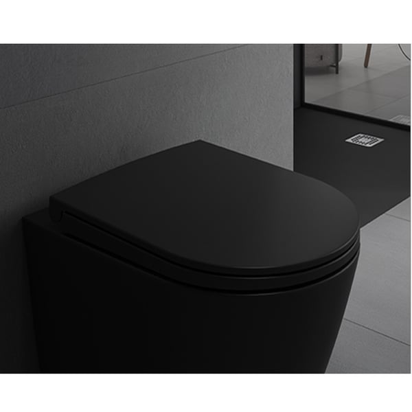 Λεκάνη Κρεμαστή Feeling Black Matt Rimless Rak Ceramics